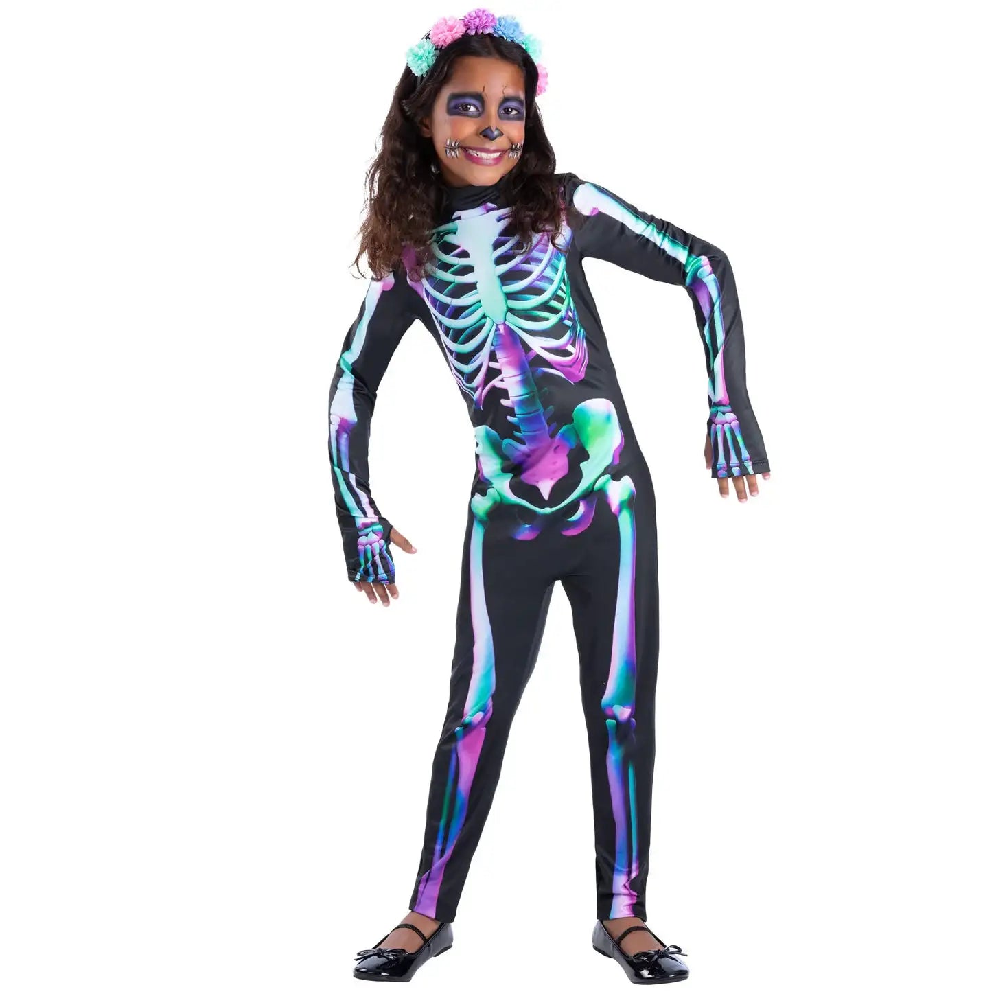 Bright Bones Skeleton Costume for Girls 1
