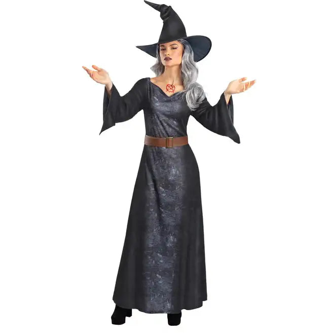 Sorceress Costume Ladies Dress Cape Hat 1