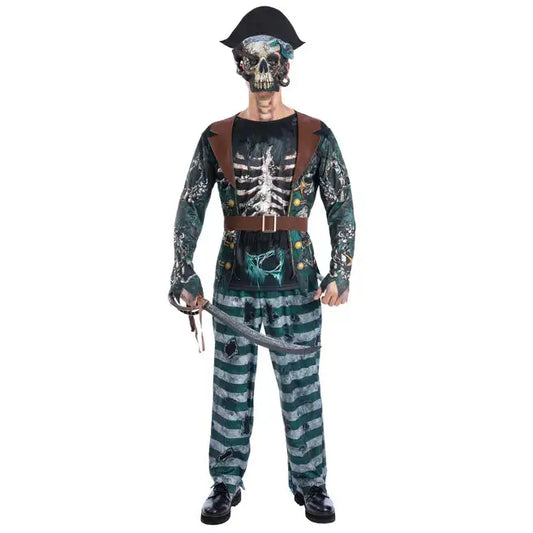 Skeleton Pirate Captain Costume for Men 1