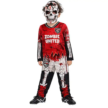 Zombie United Footballer Skeleton Costume for Boys 1