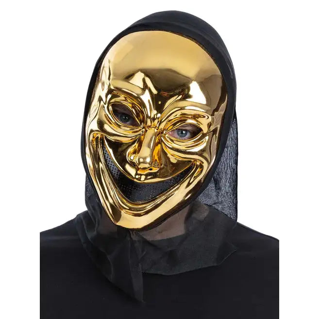 Gold Smiling Killer Hooded Mask The Purge 1