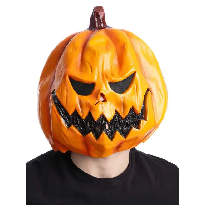 Pumpkin Latex Mask with Mesh Eyes 1