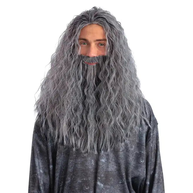 Sorcerer Wizard Wig & Beard Set Gandalf the Grey 1