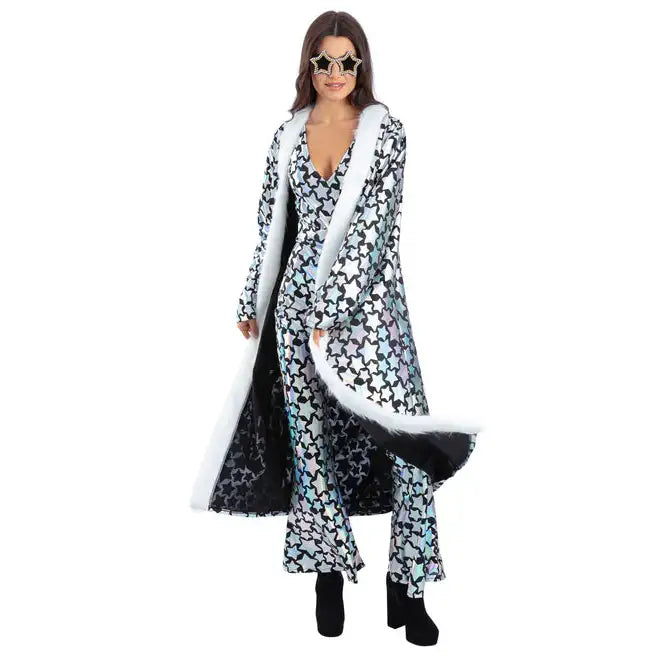 Unisex Star Gazer Coat Holographic Iridescent