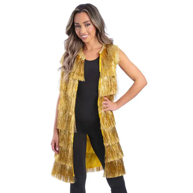 Fever Tinsel Festival Waistcoat Gold