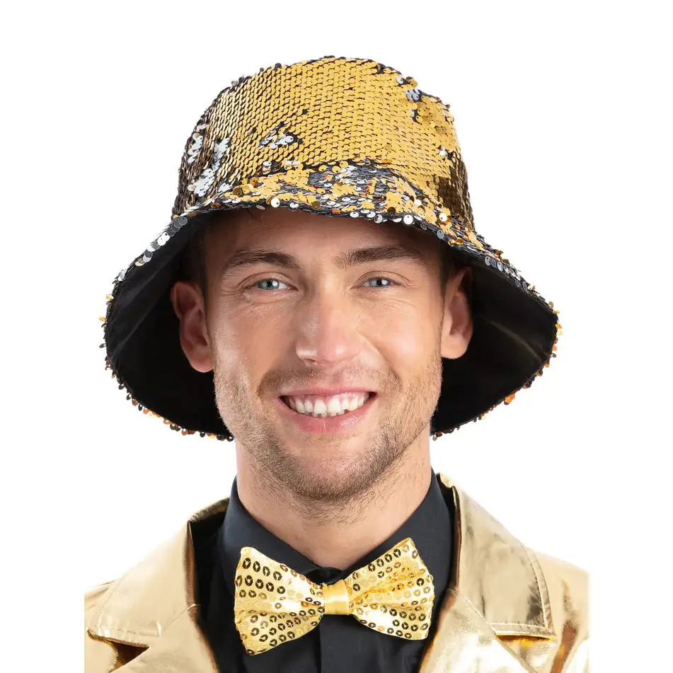 Gold & Silver Sequin Bucket Hat 1