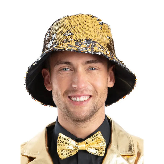 Gold & Silver Sequin Bucket Hat 1