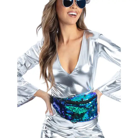 Green/Blue Sequin Bumbag Adjustable