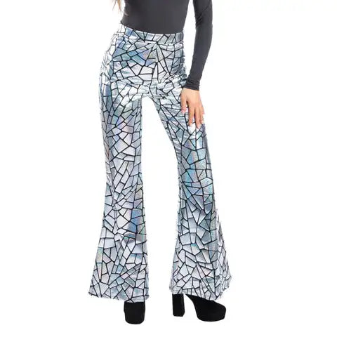 Disco Darling Mirror Flared Trousers for Women