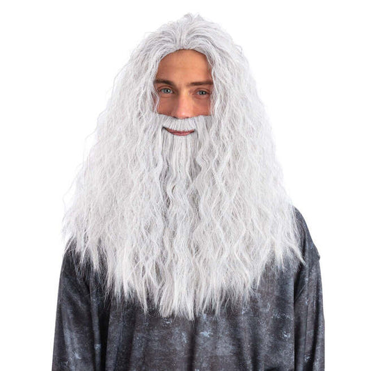Sorcerer Wizard Wig & Beard Set Gandalf the White 1
