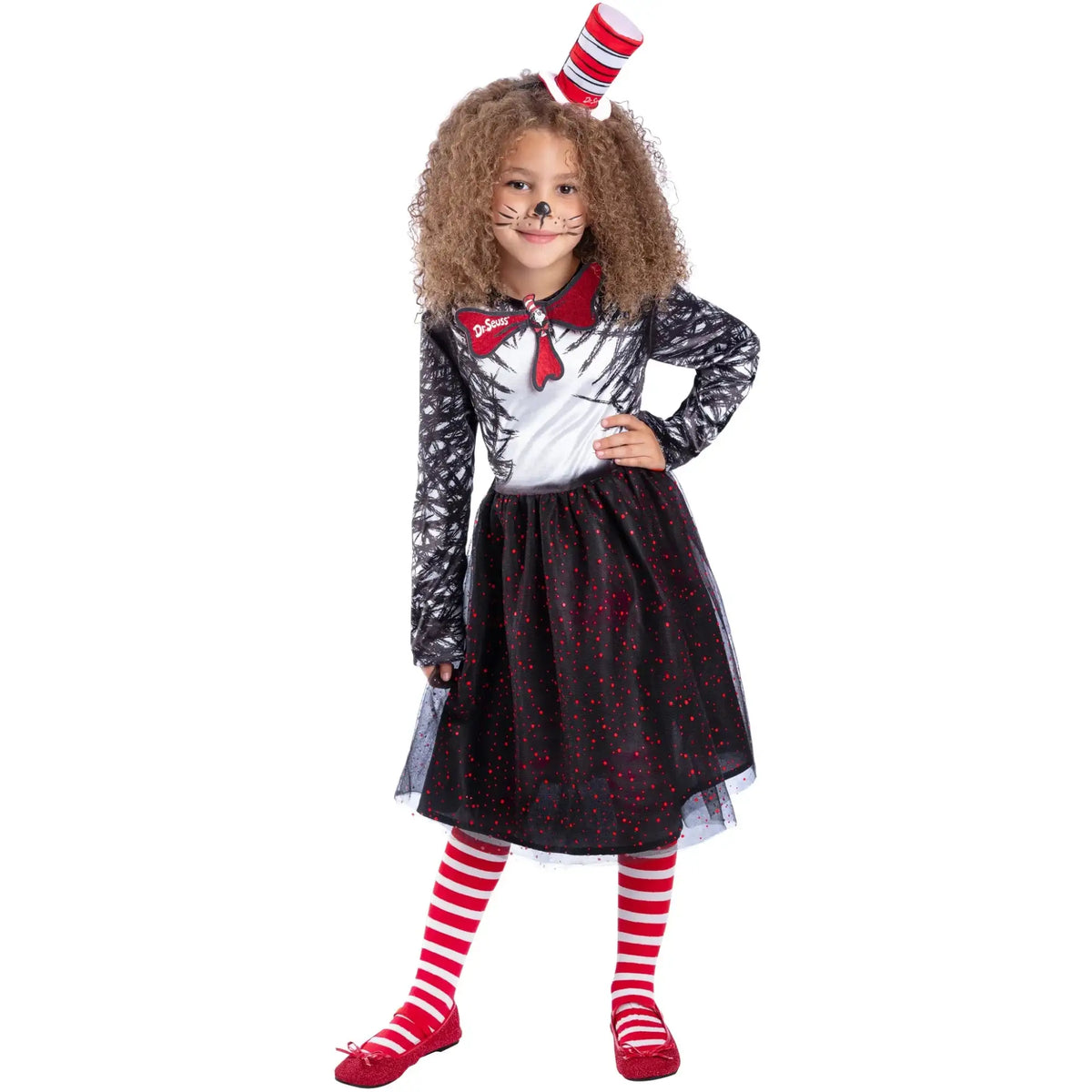 Dr Seuss Cat In The Hat Costume Dress for Girls 1