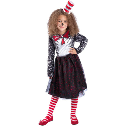 Dr Seuss Cat In The Hat Costume Dress for Girls 1