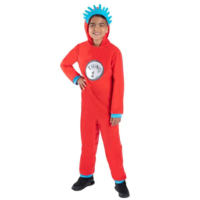 Dr Seuss Cat in the Hat Thing 1 &amp; 2 Costume Jumpsuit Kids 1