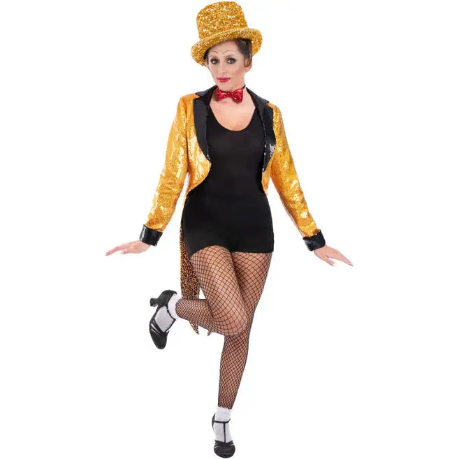 Rocky Horror Columbia Costume Gold Tailcoat with Bow Tie 1