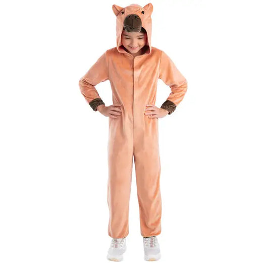 Capybara Costume Kids Jumpsuit with Hood 1