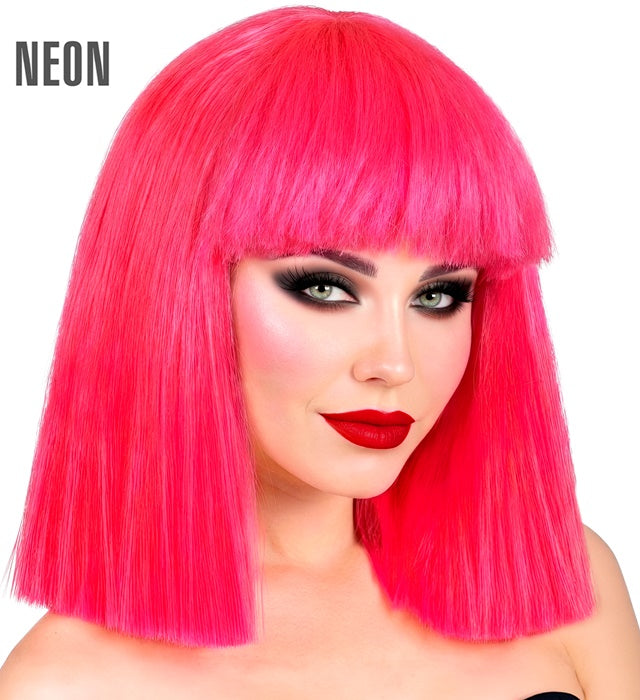 Neon Pink Showgirl Wig In Box