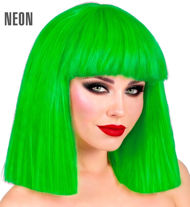 Neon Green Showgirl Wig In Box