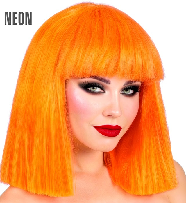 Neon Orange Showgirl Wig In Box