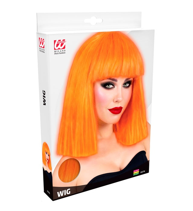 Neon Orange Showgirl Wig In Box