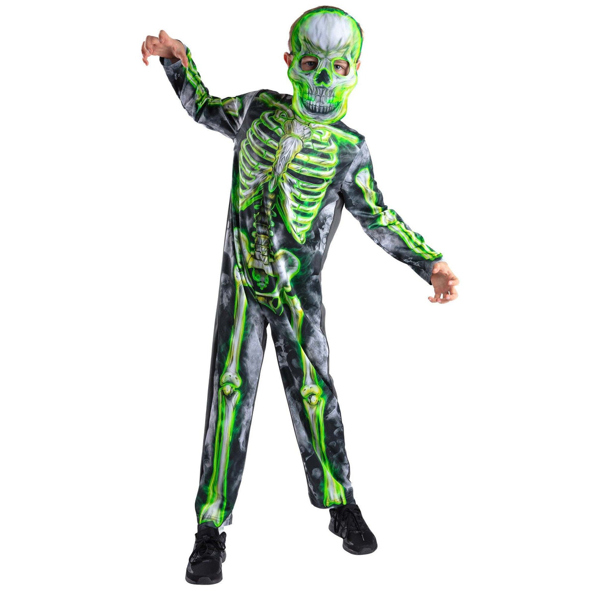 Glow Skeleton Costume with Mask for Kids 1