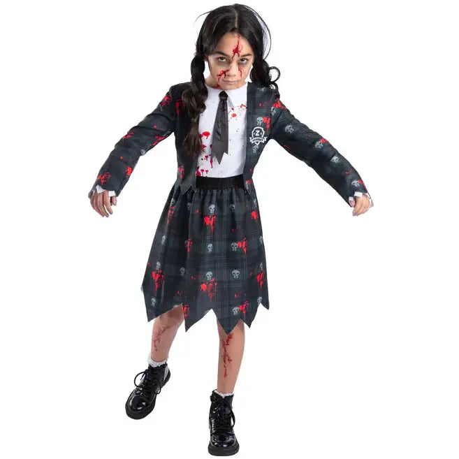 School Girl Ghoul Academy Costume Wednesday Addams Zombie Costume for Girls 1