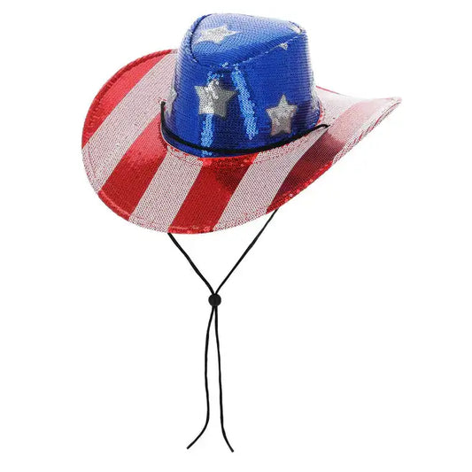 Sequin Stars & Stripes Cowboy Hat 1