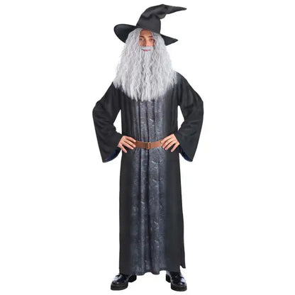 Sorcerer Costume Robe Belt and Hat for Men 1
