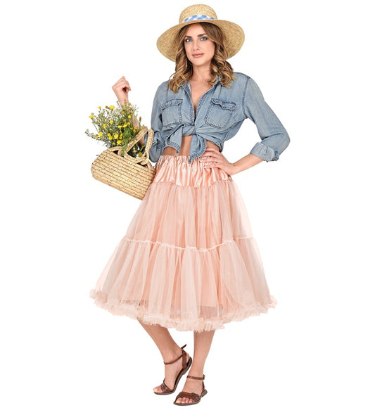 Antique Pink Tulle Ruffle Skirt/Petticoat 65 Cm