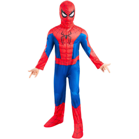 Spider-Man Deluxe Costume for Kids Muscle Padded Suit and Mask