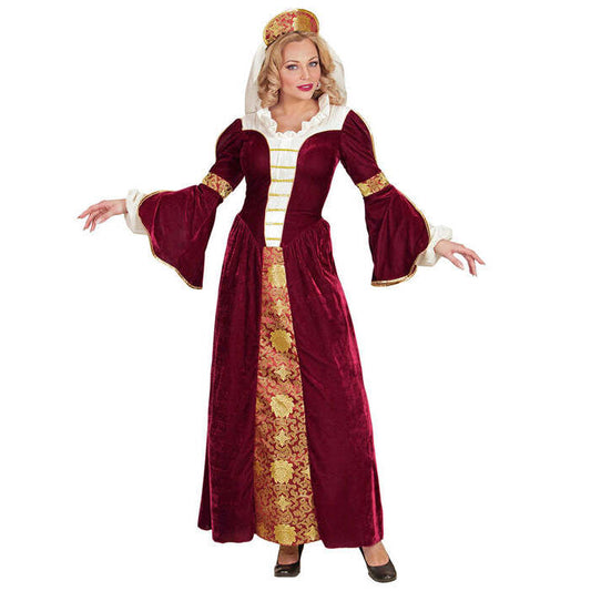 Medieval Queen  Dress, Petticoat, Headpiece With Veil 