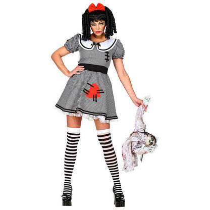 Creepy Doll  Dress With Crinoline Underskirt, Hair Bow 