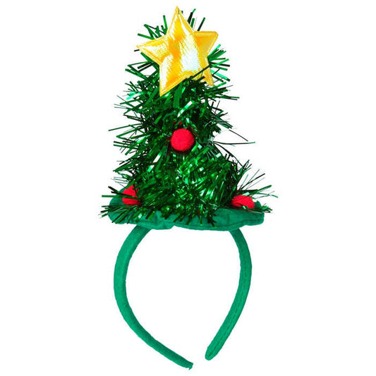 Tinsel Christmas Tree Mini Hat