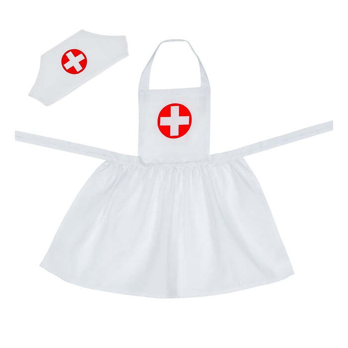 Nurse  Apron, Headpiece  Child Size 113 Cm - 3-5 Years