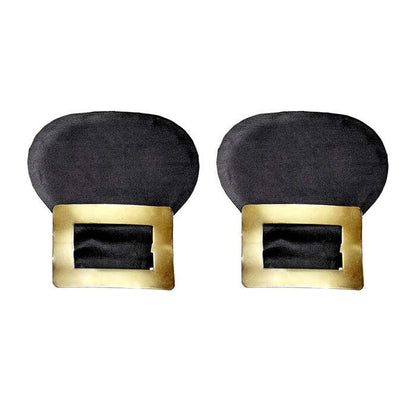 Pair Of Leather Look Metal Shoe Buckles