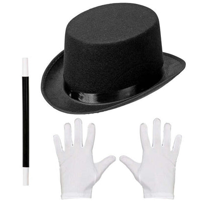 Magician  Top Hat, Gloves, Magic Wand 
