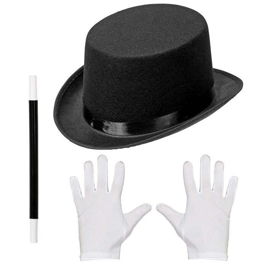 Magician  Top Hat, Gloves, Magic Wand 
