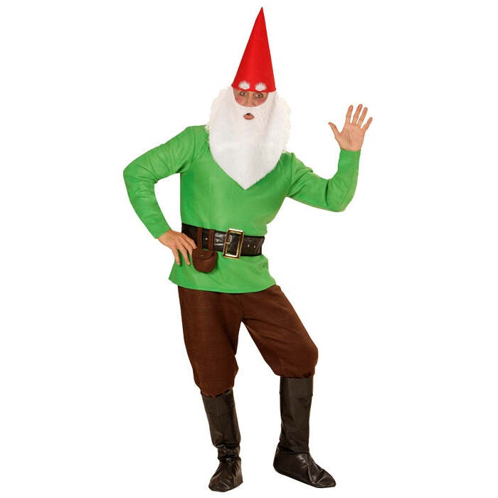 Green Gnome  Coat, Pants, Belt With Purse, Boot Covers, Hat, Eyebrows And Beard 