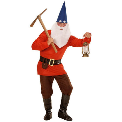 Red Gnome  Coat, Pants, Belt With Purse, Boot Covers, Hat, Eyebrows And Beard 