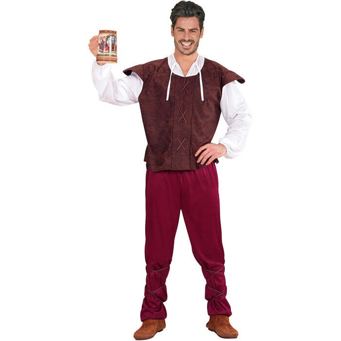 Tavern-Keeper  Shirt With Vest, Pants, Leg Ties 