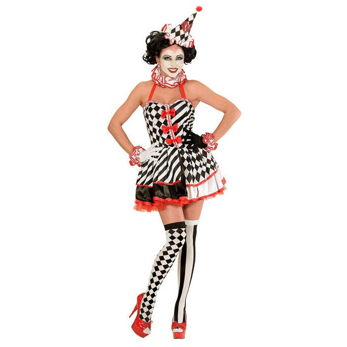 Pierrot Girl  Dress, Ruff, Cuffs, Mini Hat 