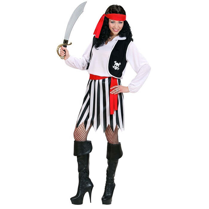 Pirate  Shirt With Vest, Skirt, Belt, Headband 