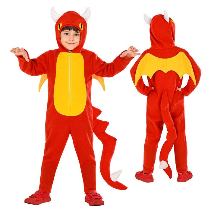 Dragon  Hooded Jumpsuit, Wings, Tail 