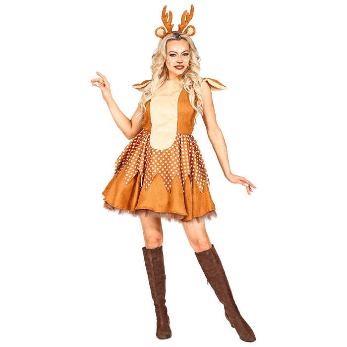 Reindeer  Dress With Petticoat, Headpiece 