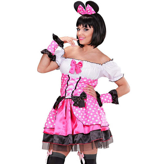 Pink Mouse  Dress, Cuffs, Ears 
