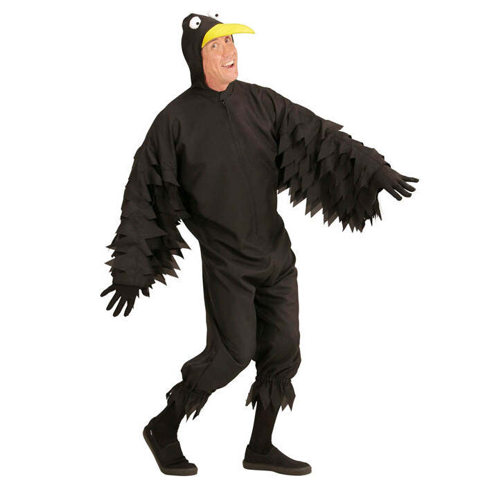Crow  Hooded Jumpsuit With Mask 