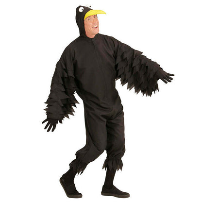 Crow  Hooded Jumpsuit With Mask 