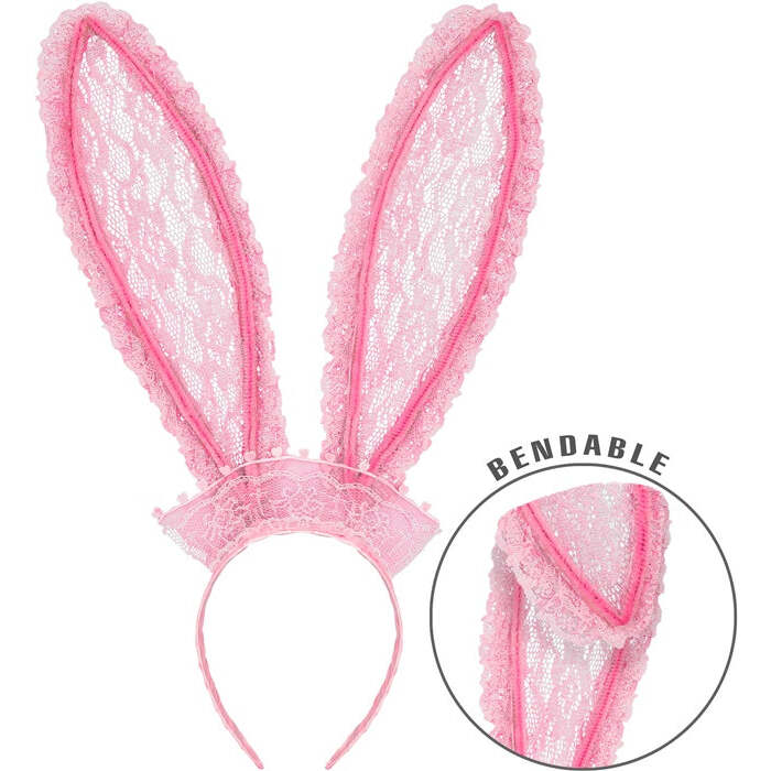Bpink Lace Bunny Ears Bendable