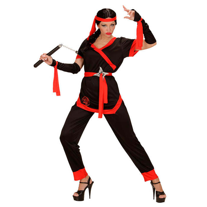 Ninja Girl  Coat, Pants, Belt, Fingerless Gloves, Ties, Headband 