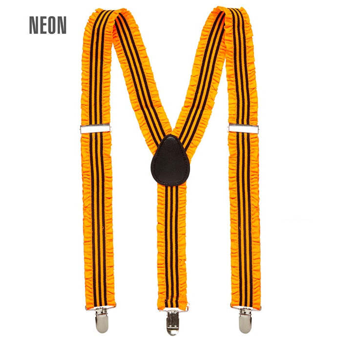 Neon Orange Ruffle Braces