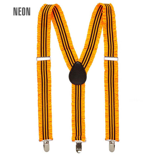 Neon Orange Ruffle Braces